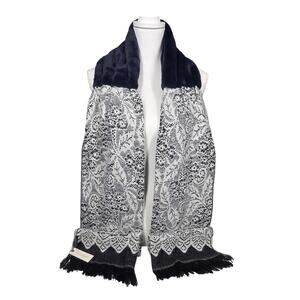 ANTHROPOLOGIE MADISON 88 FAUX-FUR COWL SCARF – BLACK & WHITE FLORAL – NWT